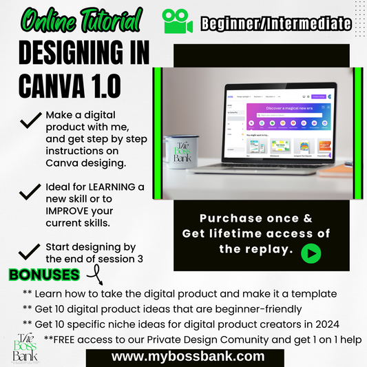 Designing In Canva "Step By Step 3 Part Video Tutorial"