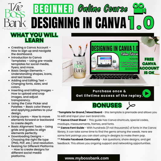 Designing In Canva "Step By Step - 3 Part Video Tutorial" (WAITLIST)